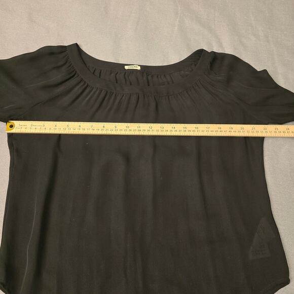 L'Agence 100% Silk Blouse Women’s Sz 6 Black Long Sleeve Sequin Elegance Luxury - Picture 9 of 11